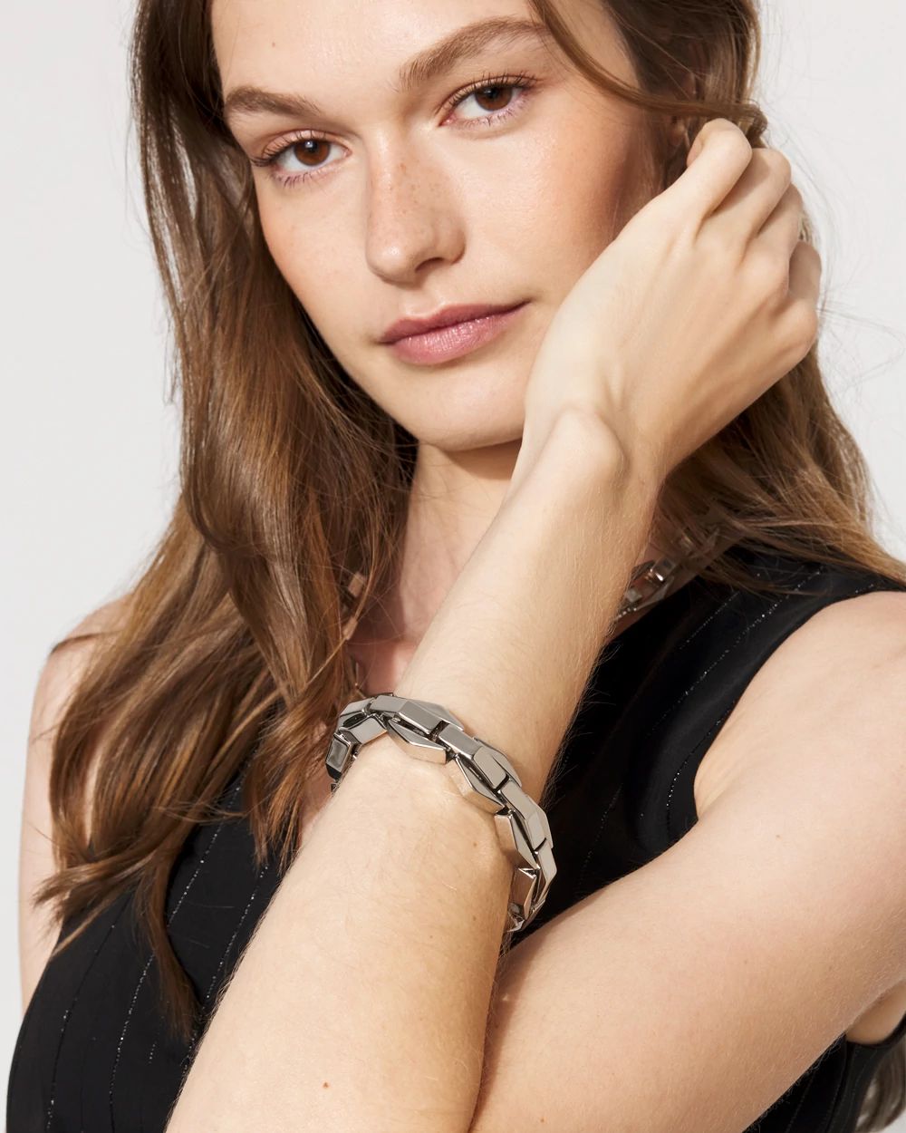 Geometric Links Stretch Bracelet | White House Black Market